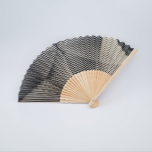 白竹堂 x Link Collective アップサイクル扇子 フォールデッドペーパー (ブラック)