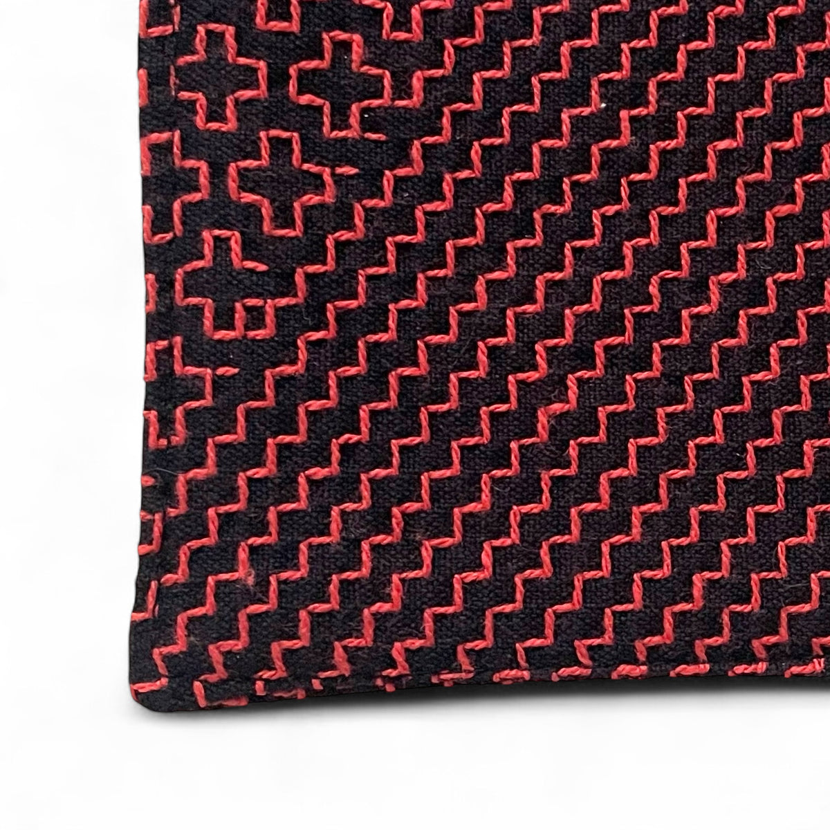 New color - Sashiko Coaster by Mr. Kenichi Ohazama (Red on Dark Navy)