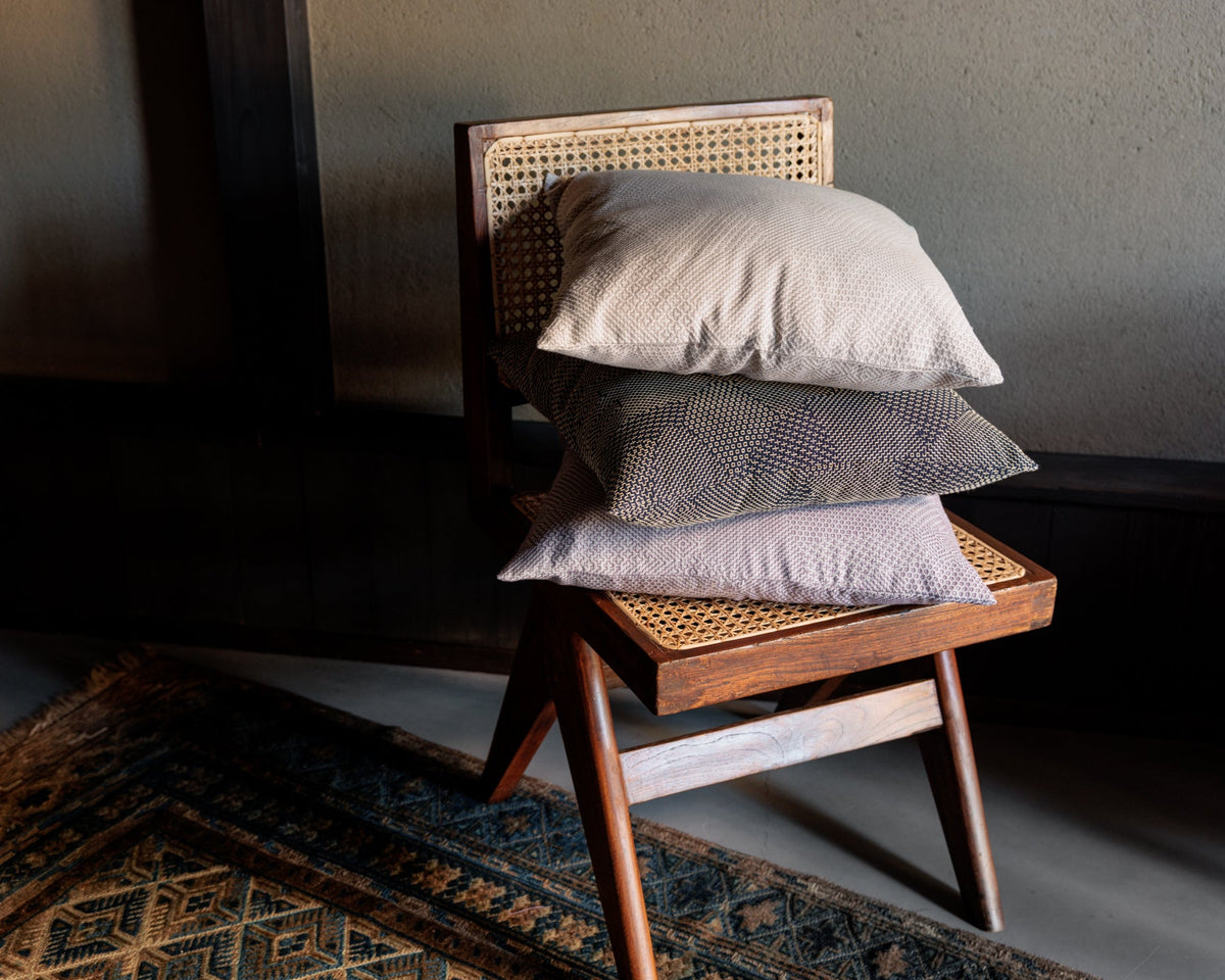 Sashiko Cushion Cover – White