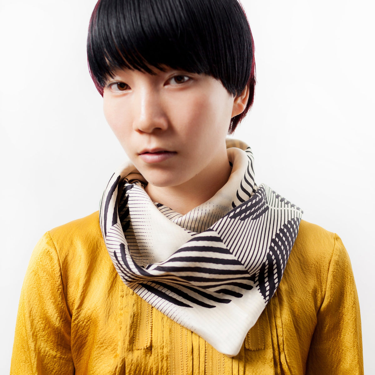 “Dots” furoshiki textile in black and cream