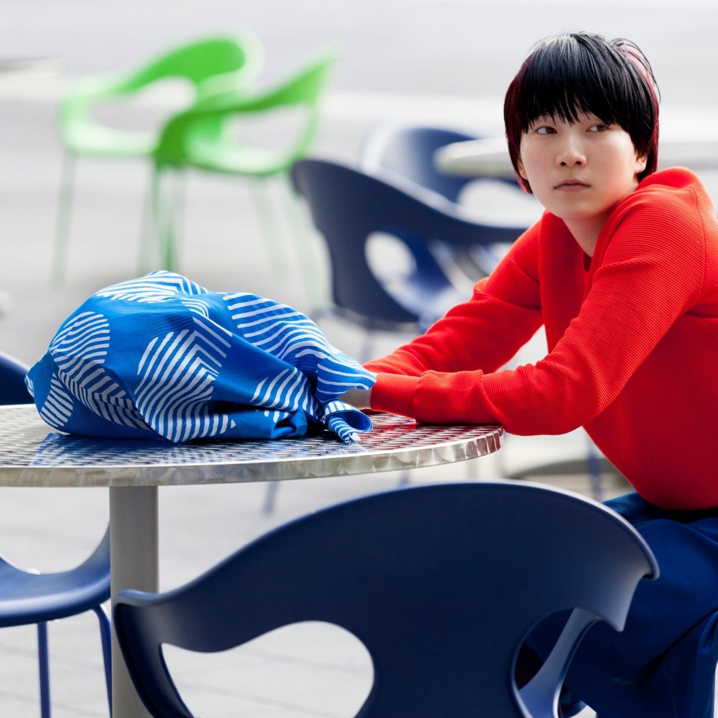 「Dots Blue」風呂敷バッグセット