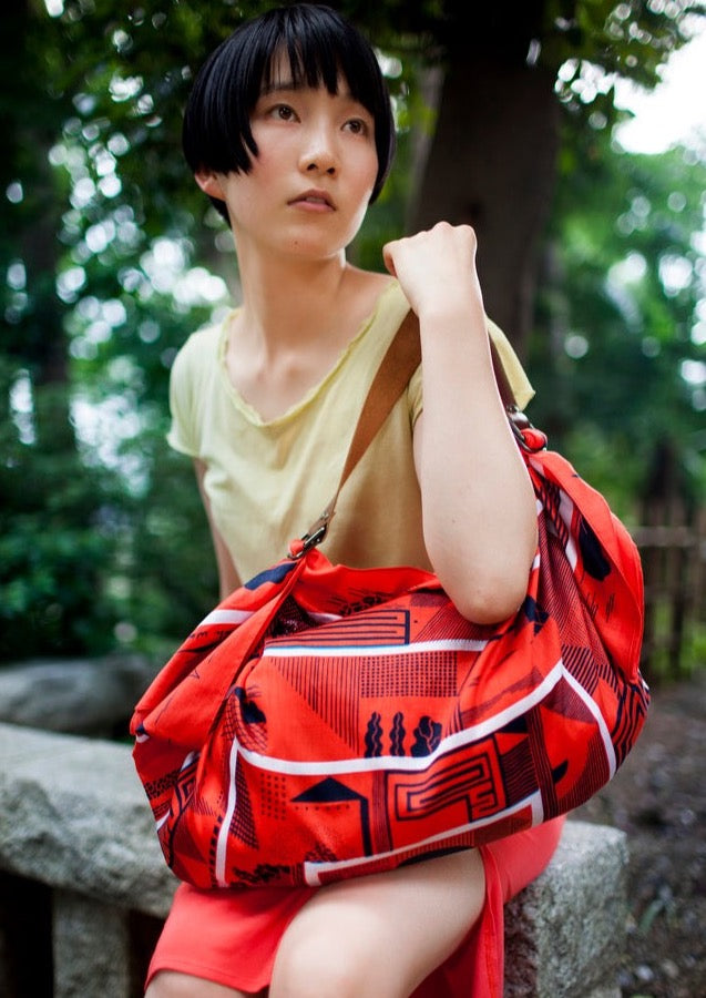 「Maze Cinnabar Red」風呂敷 & ストラップセット