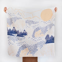 Gift box for furoshiki with mizuhiki ribbon