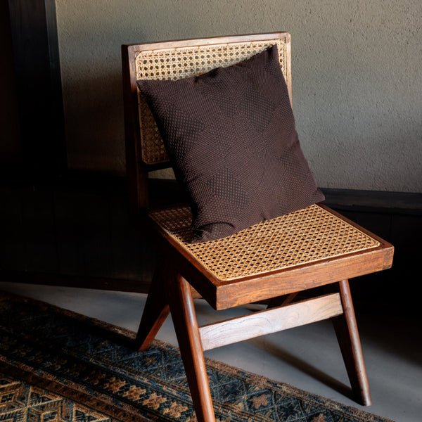 Sashiko Cushion Cover – Brown
