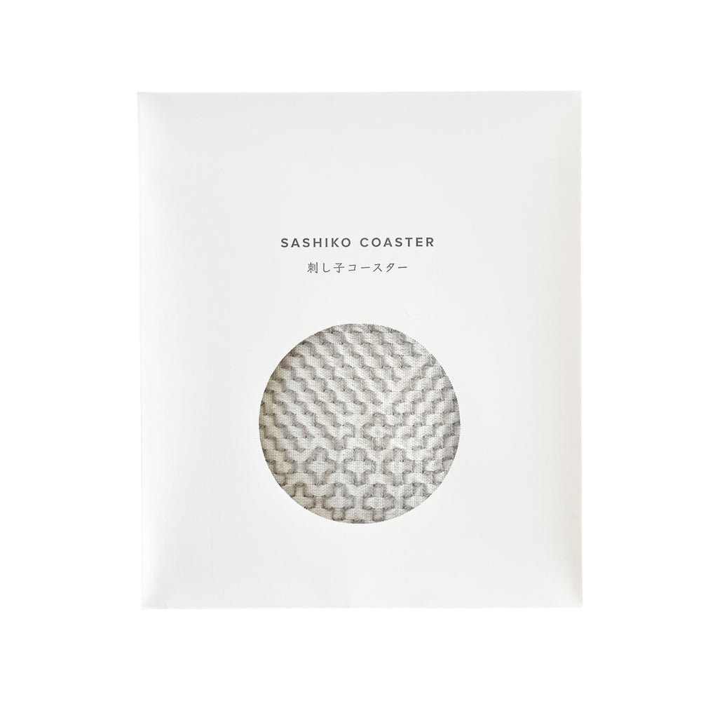 Sashiko Coaster White