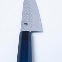 Japanese Santoku Knife with Indigo Dyed Wood Handle