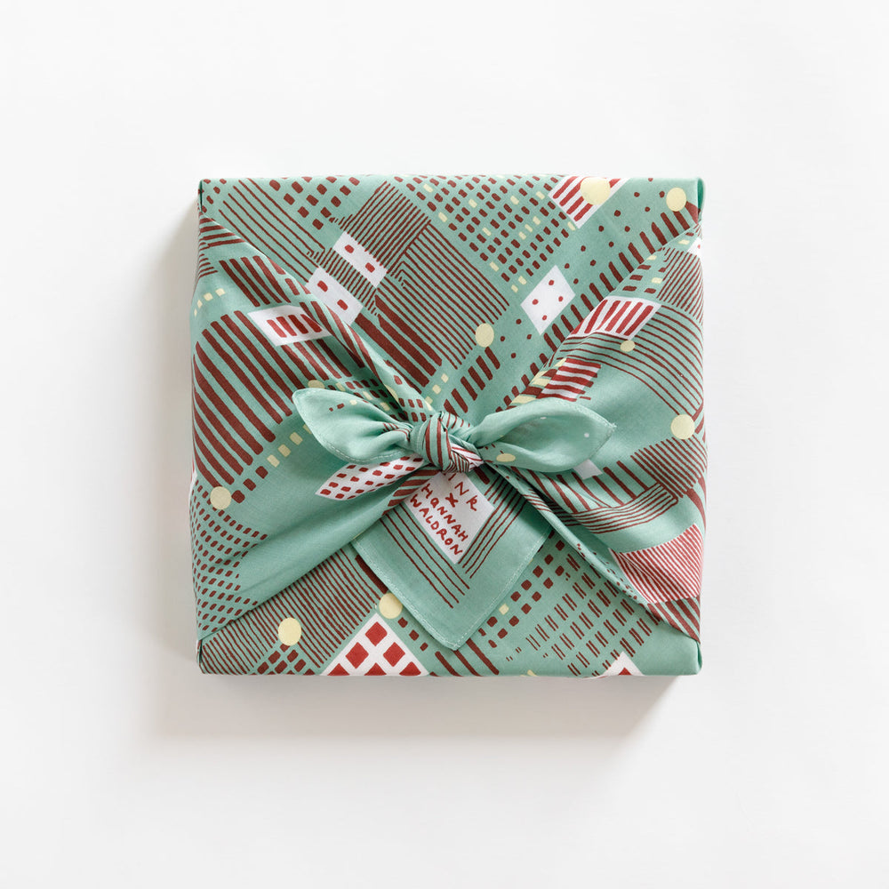 Tokyo Matcha Furoshiki & Wood Gift Box / Set of 2
