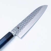 Japanese Santoku Knife with Indigo Dyed Wood Handle