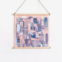 Tokyo Furoshiki & Hinoki hanging display pole set (Sakura)